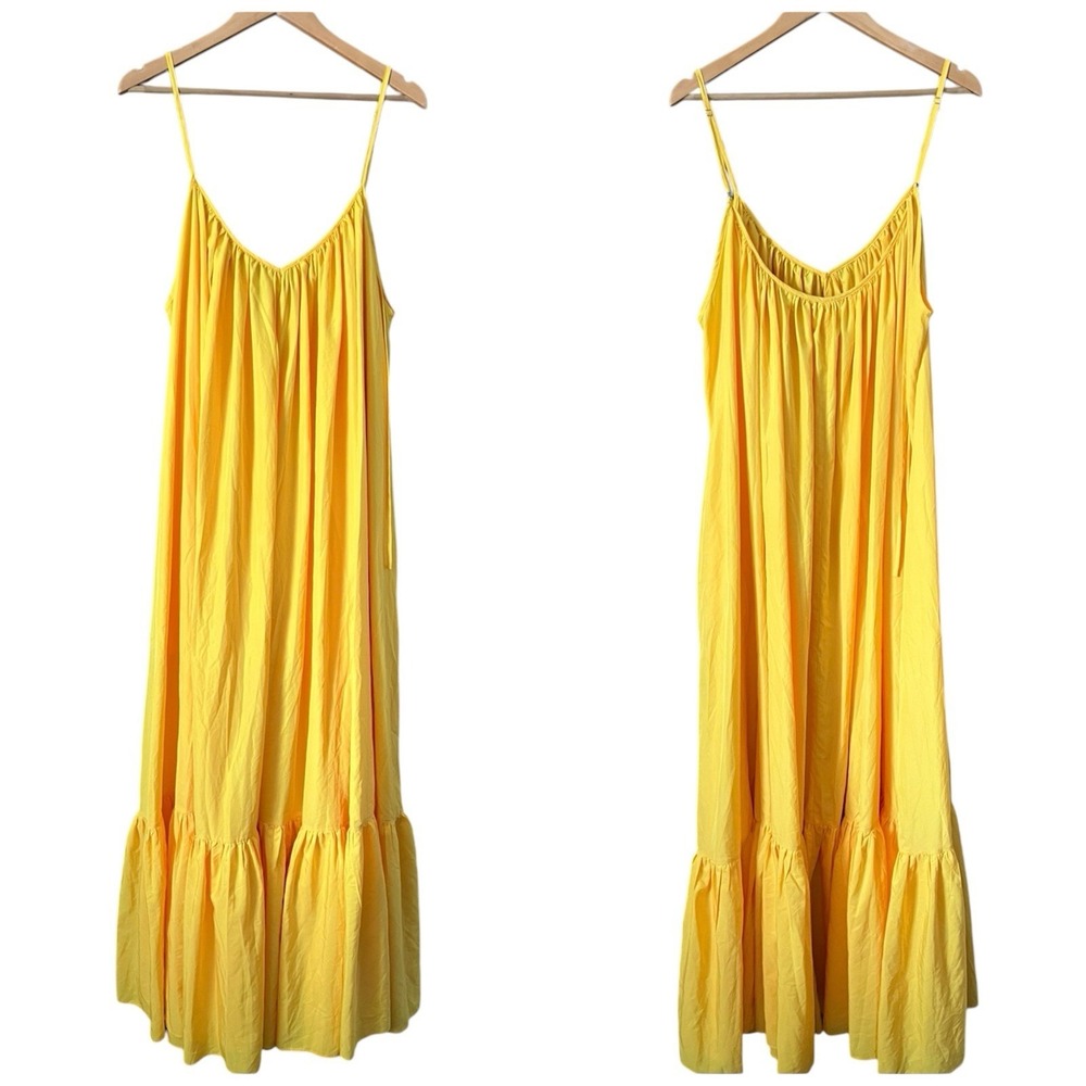 TOV Los Angeles Yellow Maxi Dress Tiered Flowy Size 44 XL Vacation Resortwear